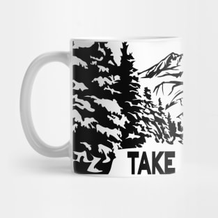 Take a Hike monochrome mountain landscape Mug